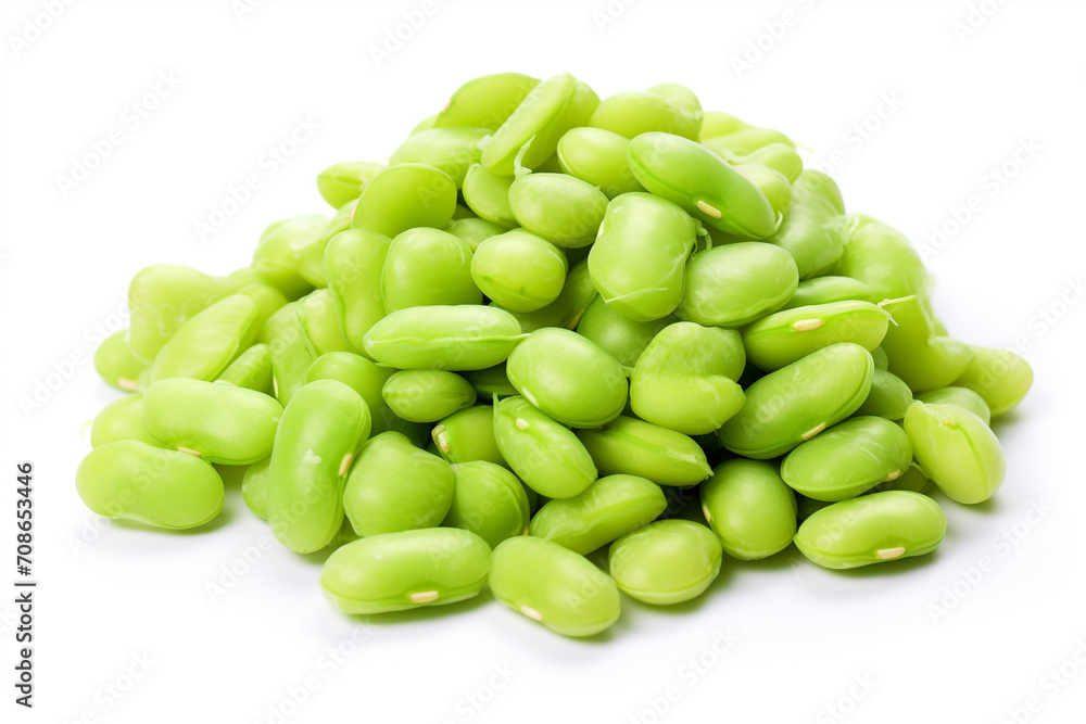 Lima Beans isolated on white background created with Generative Ai Lima Beans isolated on white background created with Generative Ai