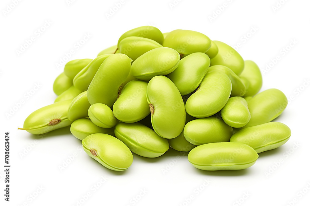 Lima Beans isolated on white background created with Generative Ai Lima Beans isolated on white background created with Generative Ai