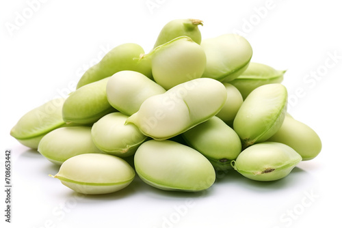 Lima Beans isolated on white background created with Generative Ai photo