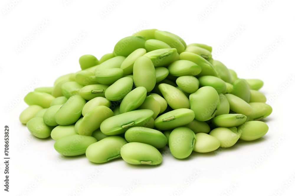 Lima Beans isolated on white background created with Generative Ai Lima Beans isolated on white background created with Generative Ai