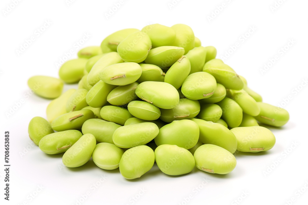Lima Beans isolated on white background created with Generative Ai Lima Beans isolated on white background created with Generative Ai