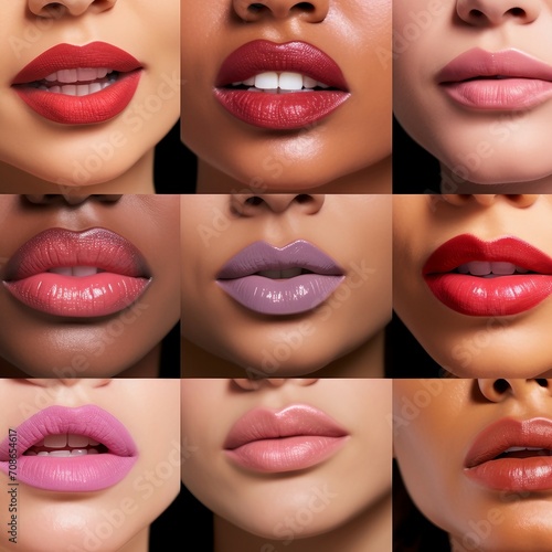 a series of photos of different lips