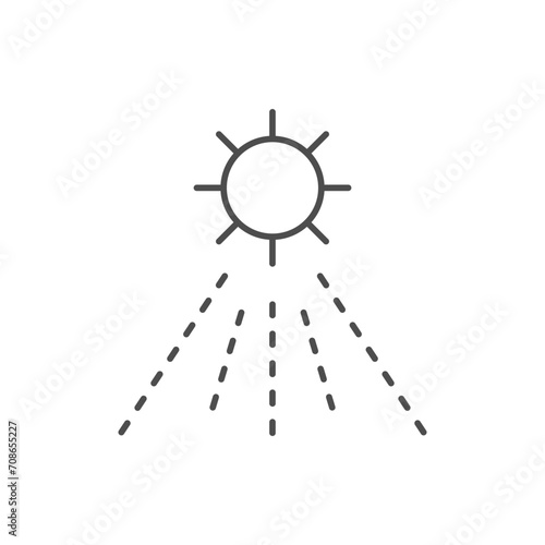 Sun shining line outline icon