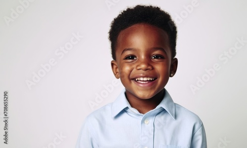 happy little black boy, little child, children's emotions, portrait of children, children's happiness photo