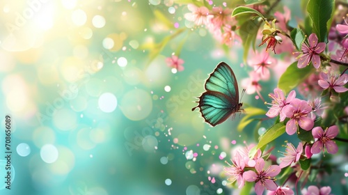 magic spring background with copy space