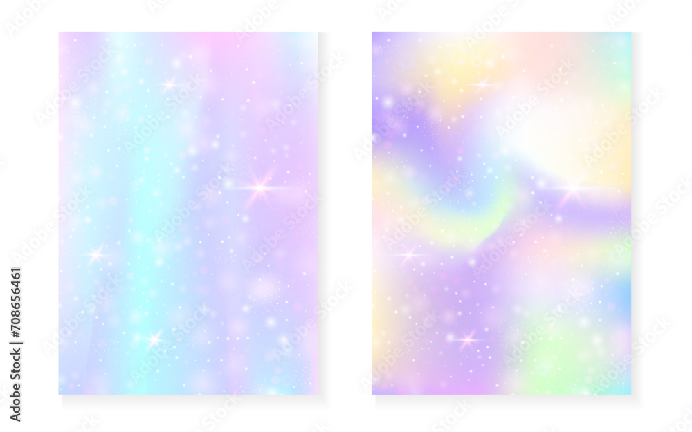 Rainbow background with kawaii princess gradient. Magic unicorn hologram. Rainbow background with kawaii princess gradient. Magic unicorn hologram.