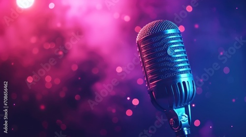 Karaoke advertisment background with copy space