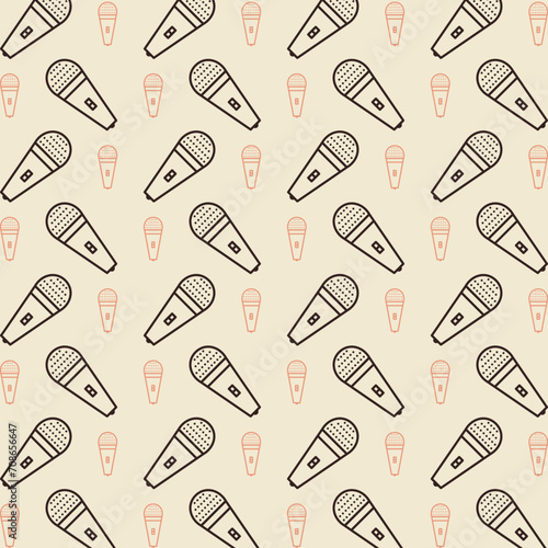 Mic vector design repeating illustration pattern beautiful background