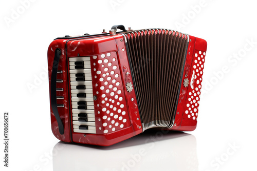 Play Accordion isolated on white background created with Generative Ai