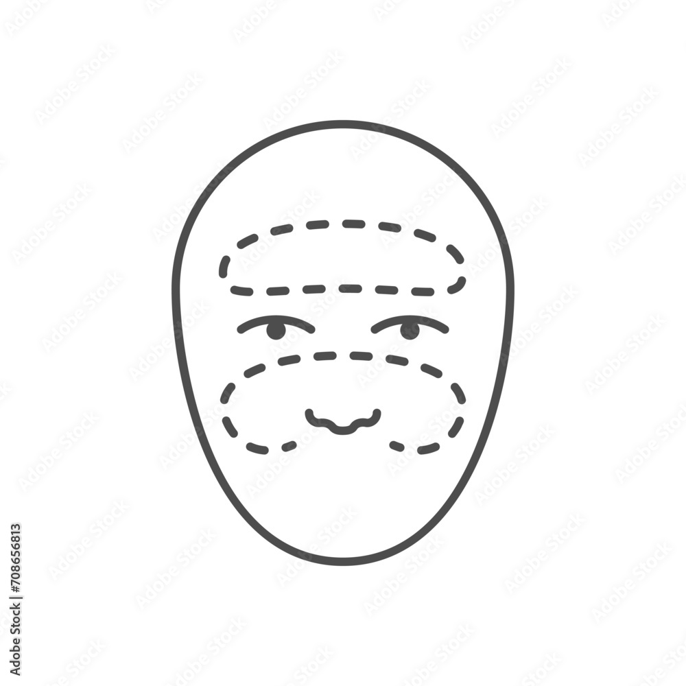 Face zones line outline icon Face zones line outline icon