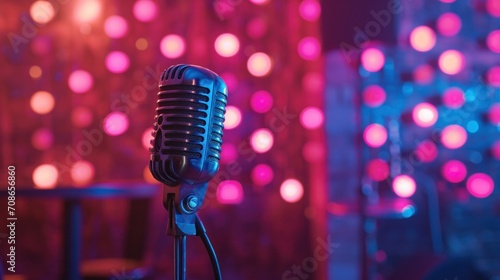Karaoke advertisment background with copy space