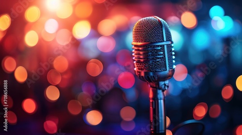 Karaoke advertisment background with copy space