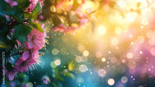 magic spring background with copy space