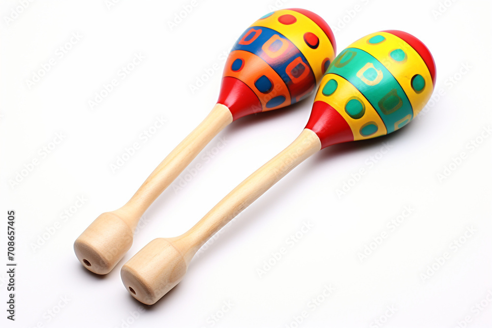 Play Maracas isolated on white background created with Generative Ai Play Maracas isolated on white background created with Generative Ai