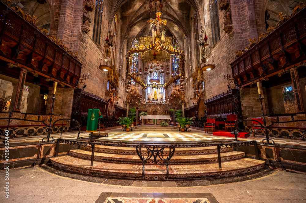 Obraz premium Amazing gothic cathedral of Santa Maria de Majorica in Palma.
