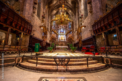 Amazing gothic cathedral of Santa Maria de Majorica in Palma. photo