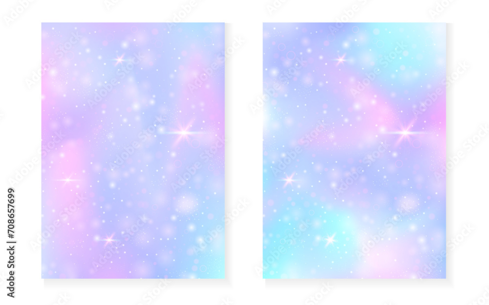 Princess background with kawaii rainbow gradient. Magic unicorn hologram. Princess background with kawaii rainbow gradient. Magic unicorn hologram.