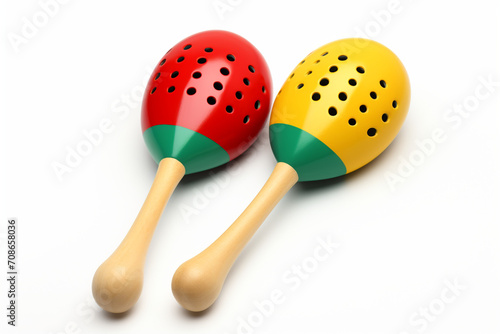 Play Maracas isolated on white background created with Generative Ai