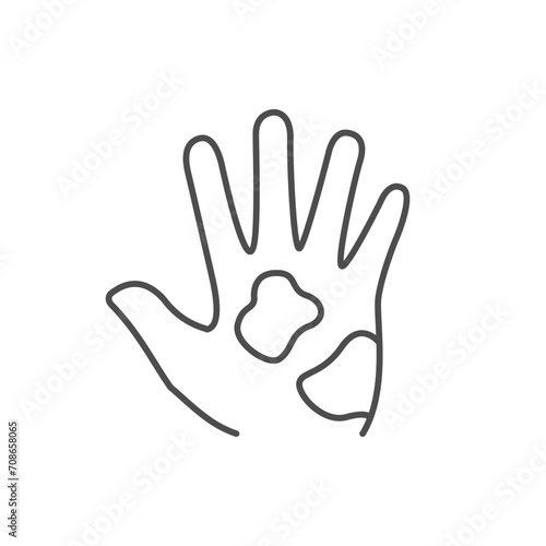 Skin pigmentation line outline icon