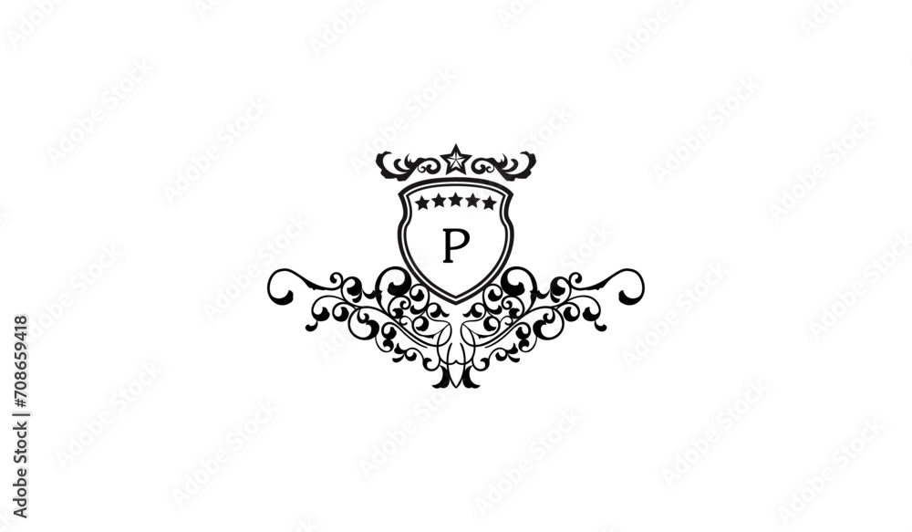 Obraz premium Luxury Alphabetical Retro Logo