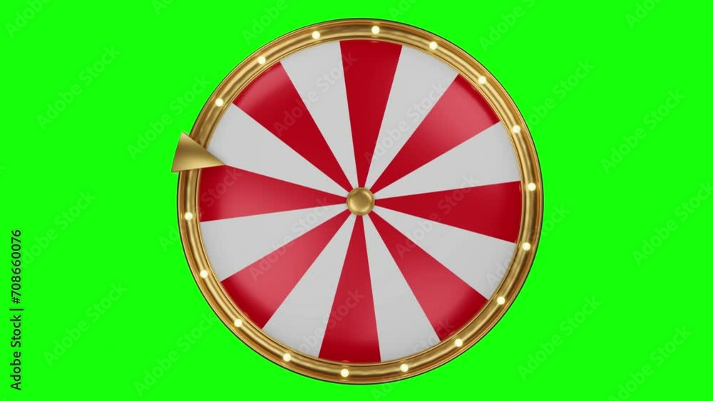 Random Roulette wheel on green screen. Roulette wheel Moving on green