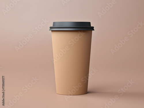 3D Blank Paper Large Coffee Cup Mockup 