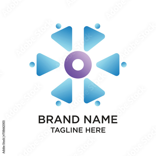 Brand name logo design simple concept Premium Vector
