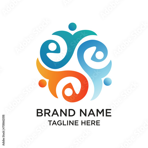 Brand name logo design simple concept Premium Vector