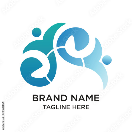 Brand name logo design simple concept Premium Vector