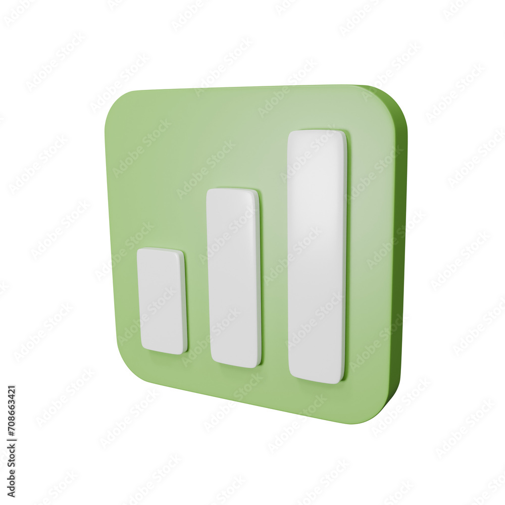 3d green graph icon 3d green graph icon
