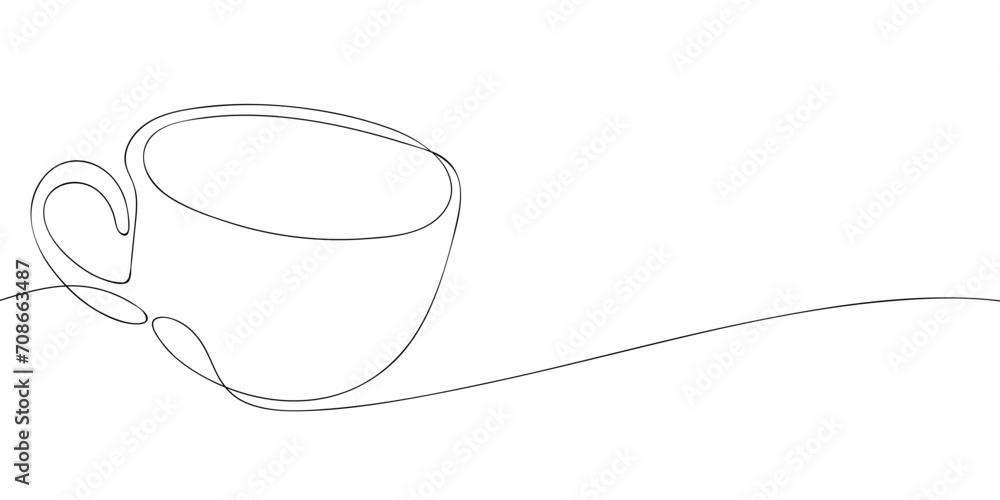 A cup drawing in one line. Cup vector icon. A cup drawing in one line. Cup vector icon.