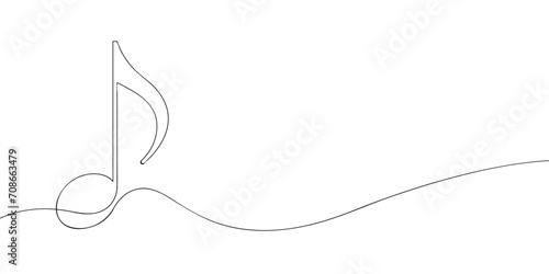 A note drawing in one line. Note vector icon. photo