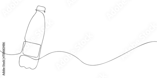 A bottle drawing in one line. Bottle vector icon.
