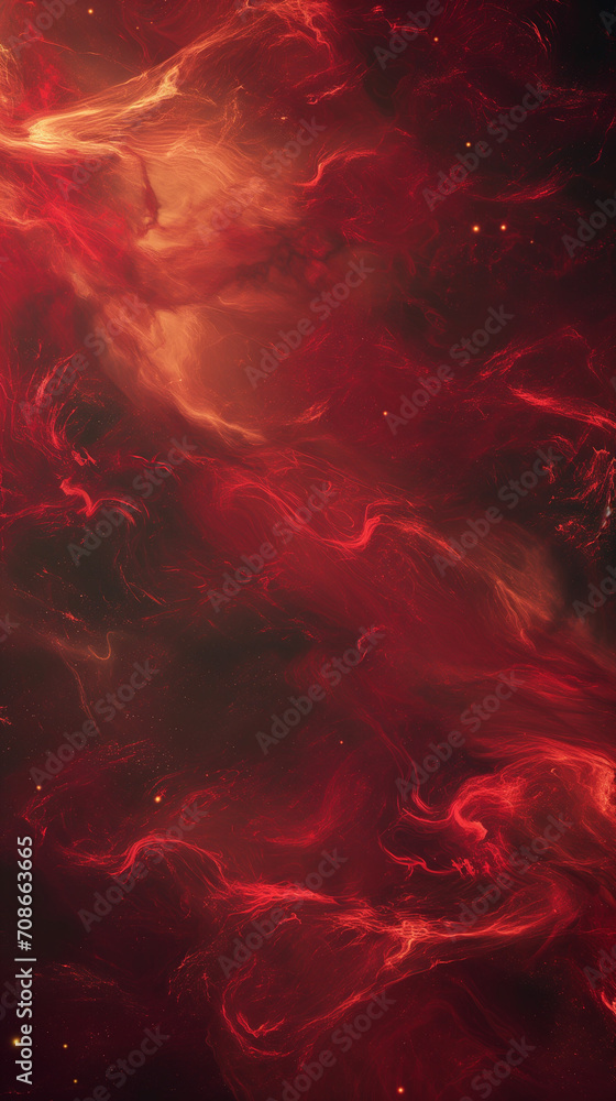 Scarlet Nebula: The Cosmic Ballet