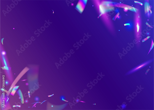 Carnival Effect. Isolated Poster. Pink Happy Burst. Glare Texture. Anniversary Ribbon. Abstract Tinsel. Light Iridescent Explosion. Carnaval Glitter. Purple Carnival Effect
