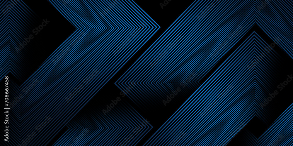 Dark blue abstract background with glowing square geometric lines ...