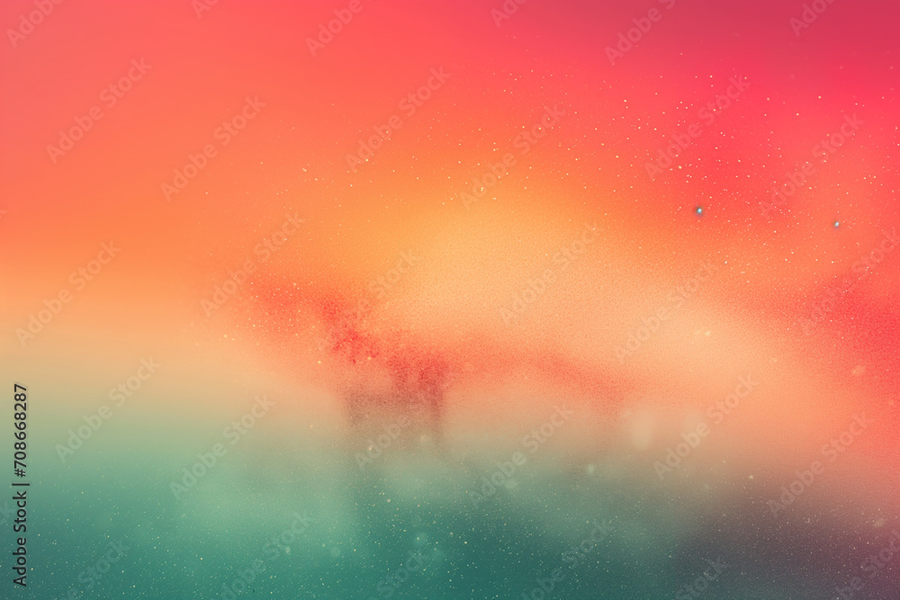 Abstract Grainy Gradient Background in Orange, Teal, Green, and Pink - A Textured Noise Texture Effect Perfect for Vibrant Summer Poster Designs