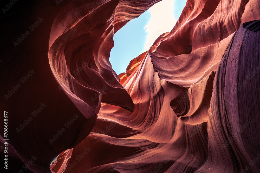 Twisted Sandstone of Lower Antelope Canyon, Navajo Nation, Arizona - obrazy, fototapety, plakaty 