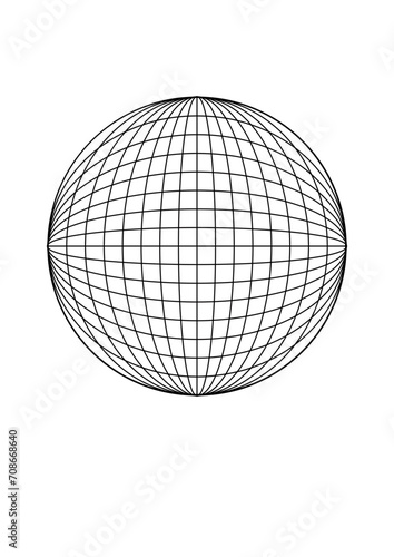 Circular area filled with an orthogonal abstract mesh-like line pattern, modern art