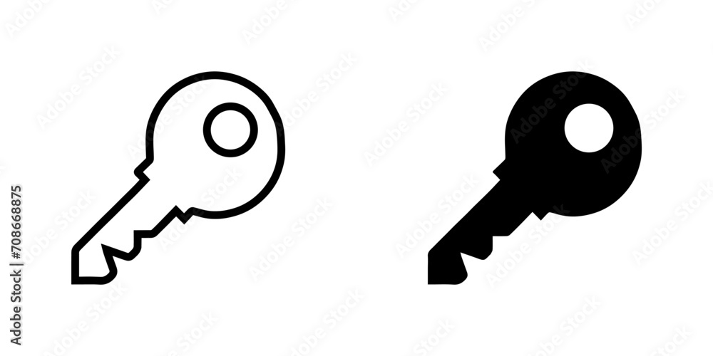 Key icon vector. Key logo design. Key vector icon illustration isolated on white background Key icon vector. Key logo design. Key vector icon illustration isolated on white background