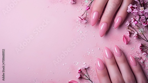 manicure salon advertisment background with copy space