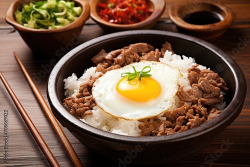 Korean beef bowl with egg