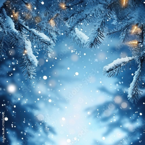 magic winter background with copy space