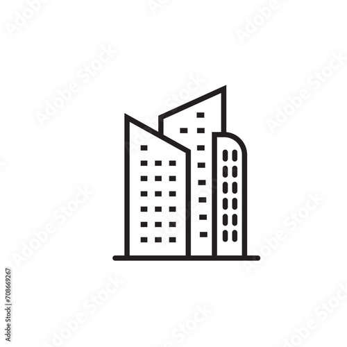 Office Building Line Icon