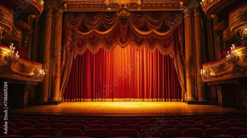 Opera theatre advertisment background with copy space