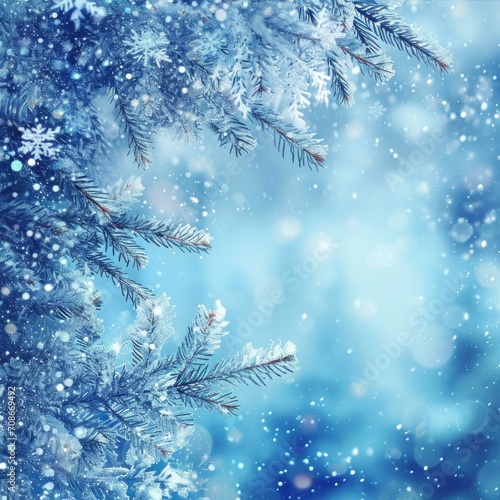 magic winter background with copy space