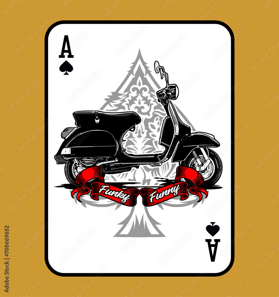 Fototapeta premium scooter silhouette vector for t-shirt design