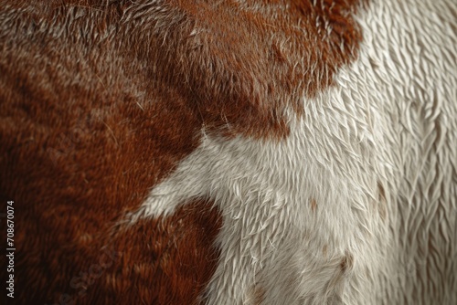 A detailed view of a brown and white cow. Can be used for agricultural or farming-related projects