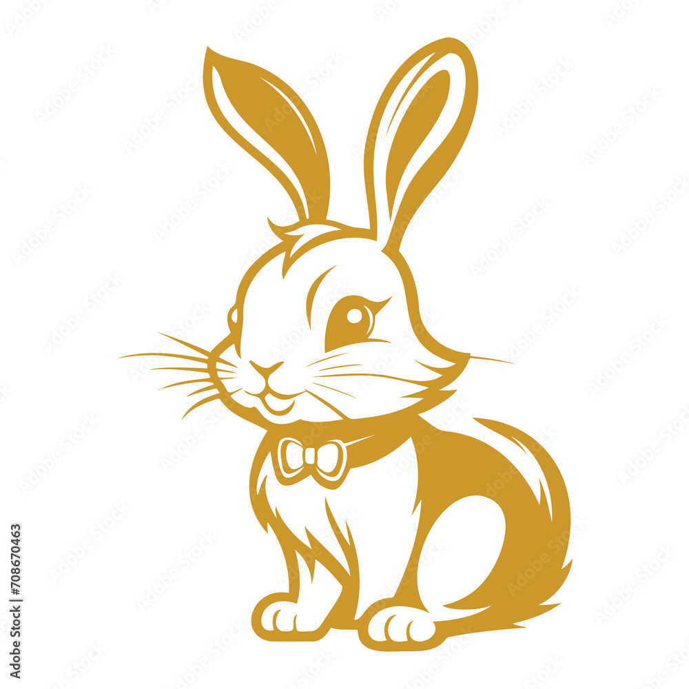 Fototapeta premium Gold Rabbit Mascot Illustration