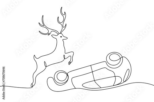 Deer. Car. One line